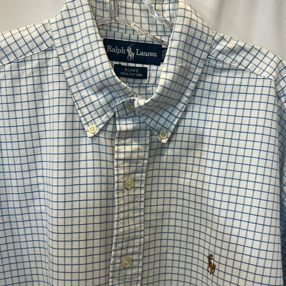 Ralph Lauren BLAKE long sleeve button down shirt, men's XL size cotton Navy blue Vintage Second Hand main image 1